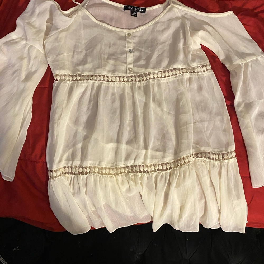 #34 Living Doll  shear blouse
